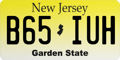 NJ license plate B65IUH