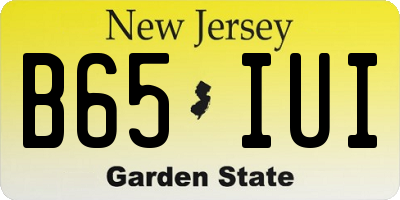NJ license plate B65IUI