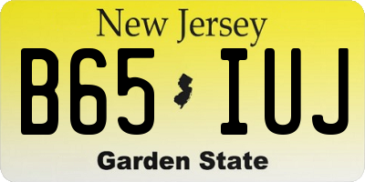 NJ license plate B65IUJ