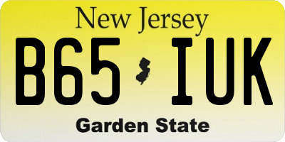 NJ license plate B65IUK