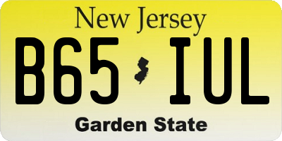 NJ license plate B65IUL
