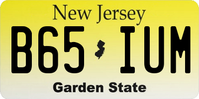 NJ license plate B65IUM