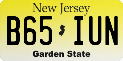 NJ license plate B65IUN