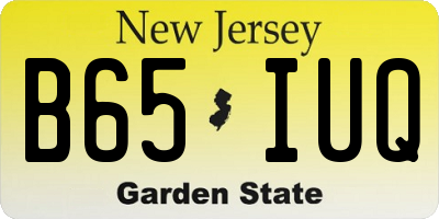 NJ license plate B65IUQ