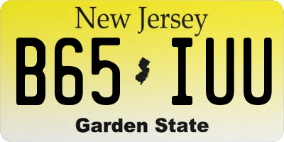 NJ license plate B65IUU