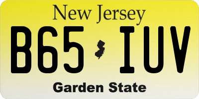 NJ license plate B65IUV