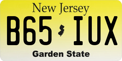 NJ license plate B65IUX