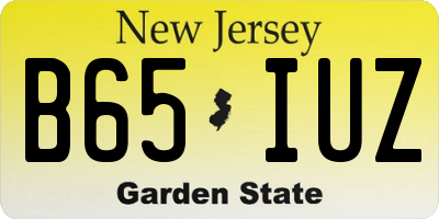 NJ license plate B65IUZ