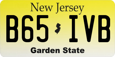 NJ license plate B65IVB