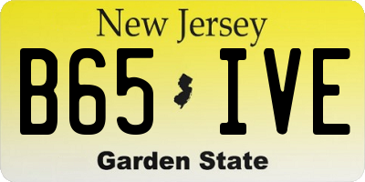 NJ license plate B65IVE
