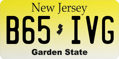 NJ license plate B65IVG