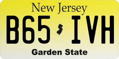 NJ license plate B65IVH
