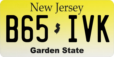 NJ license plate B65IVK