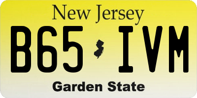 NJ license plate B65IVM