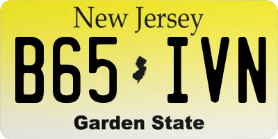 NJ license plate B65IVN