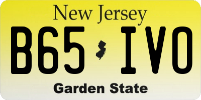 NJ license plate B65IVO