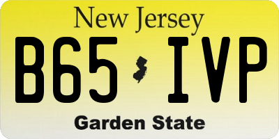 NJ license plate B65IVP