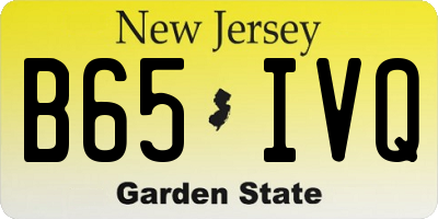 NJ license plate B65IVQ