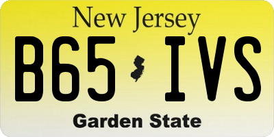 NJ license plate B65IVS