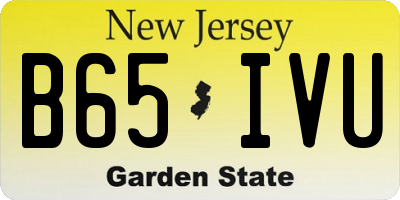 NJ license plate B65IVU