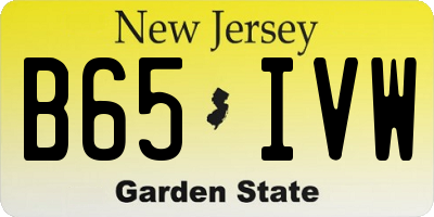 NJ license plate B65IVW