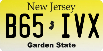 NJ license plate B65IVX
