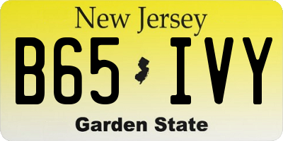NJ license plate B65IVY