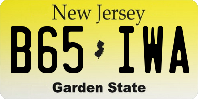 NJ license plate B65IWA