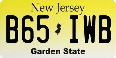 NJ license plate B65IWB