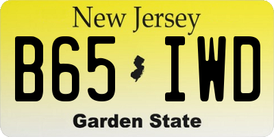 NJ license plate B65IWD