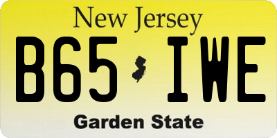 NJ license plate B65IWE