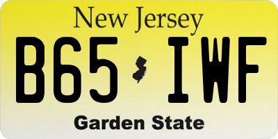 NJ license plate B65IWF