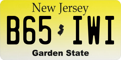 NJ license plate B65IWI
