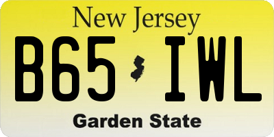 NJ license plate B65IWL