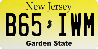 NJ license plate B65IWM