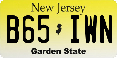 NJ license plate B65IWN