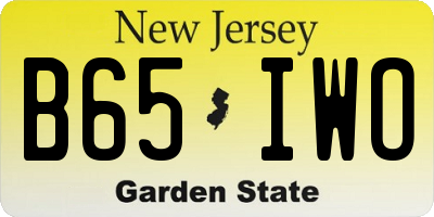 NJ license plate B65IWO