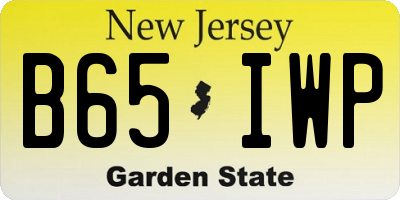 NJ license plate B65IWP