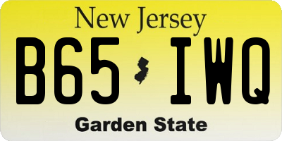 NJ license plate B65IWQ