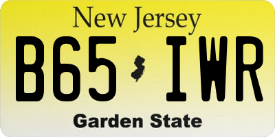 NJ license plate B65IWR