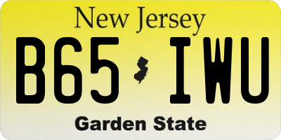 NJ license plate B65IWU