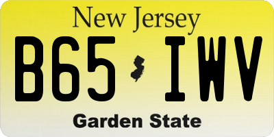 NJ license plate B65IWV