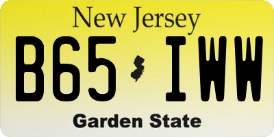 NJ license plate B65IWW