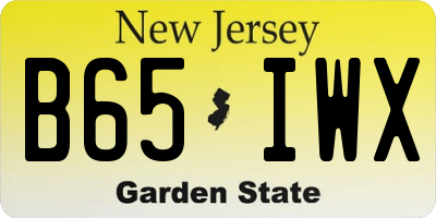 NJ license plate B65IWX