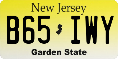 NJ license plate B65IWY