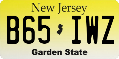 NJ license plate B65IWZ