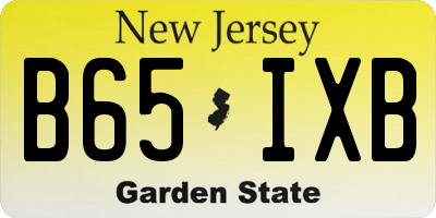 NJ license plate B65IXB
