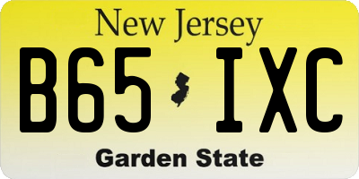 NJ license plate B65IXC