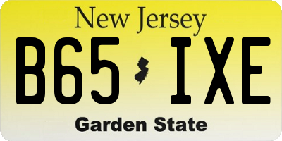 NJ license plate B65IXE