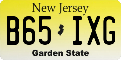 NJ license plate B65IXG